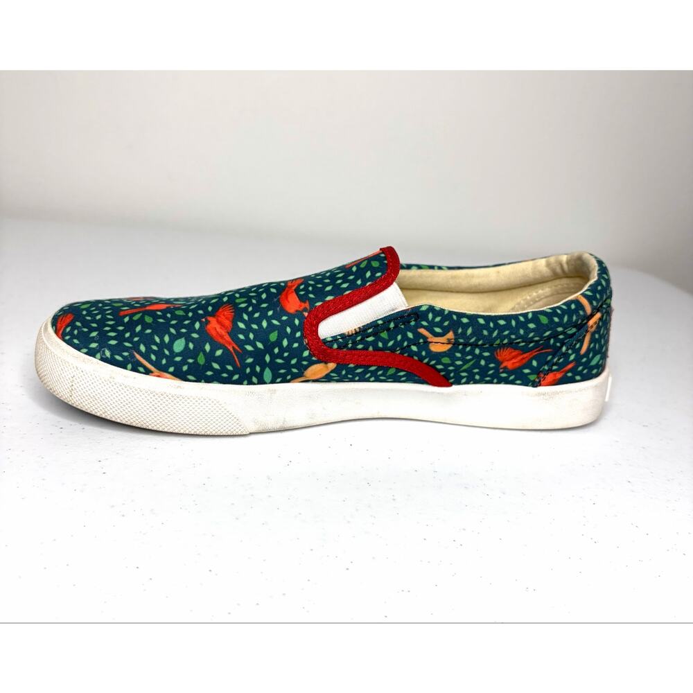 Bucketfeet Cardinal Bird Print Slip-On Canvas Sneakers Women's Sz 9 Art to Wear - Picture 7 of 11